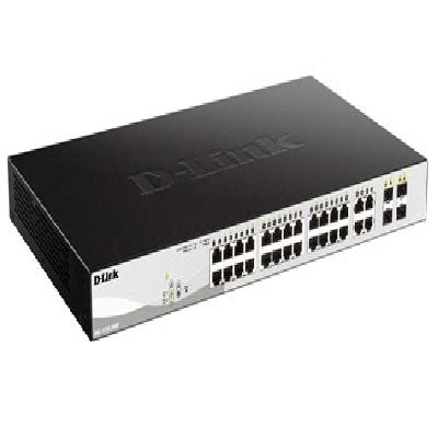D-Link 28-Port Gigabit Smart Managed PoE Switch DGS-1210-28P (24   4 Ports)