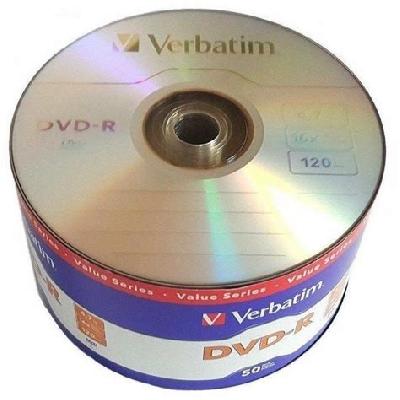 Verbatim Blank DVD-R 4.75GB 16X 50 Pack 64046