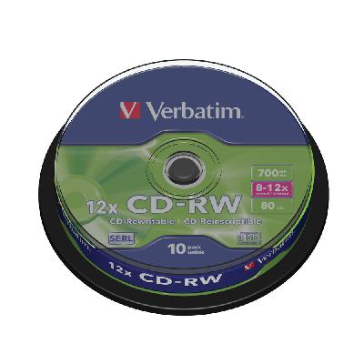 Verbatim Cd-Rw 700mb 12x High Speed Compact Disc Rw - 25 Pack Spindle