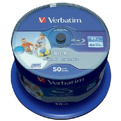 Verbatim Datalife 25GB BD-R 50 Pack Spindle Blu Ray Recordable 43838