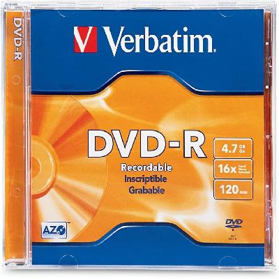 Verbatim DVD-R 4.7GB Jewel Case 16x DVD Recordable