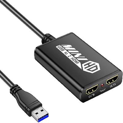 1 In 2 USB 3.0 To HDMI Output Converter Adapter