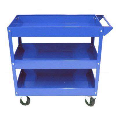 Blue Three Tray Trolley