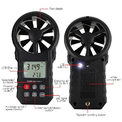Digital Temperature Vane Anemometer