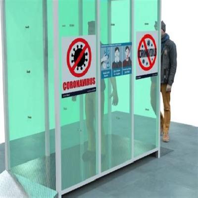 Sanitizing walk way chamber