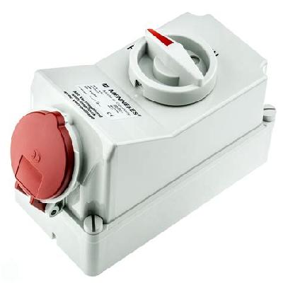 INDUSTRIAL SOCKET WITH INTERLOCK