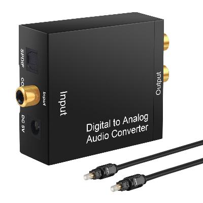 Digital to Analog Audio Converter DIF Optical Coax to Analog RCA 2.1 Stereo Audio Converter Adapter