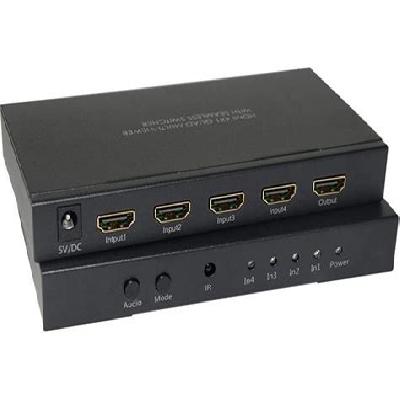 HDMI 4x1 Multi-Viewer, HDMI 4x1 Quad Multi-Viewer Seamless Switcher with 5 Different Display Modes