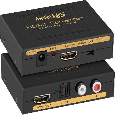 HDMI to HDMI Audio Extractor, 4K HDMI and Audio (RCA Stereo or Spdif) Converter