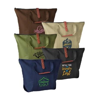 Cotton and Leatherette Tote Bag