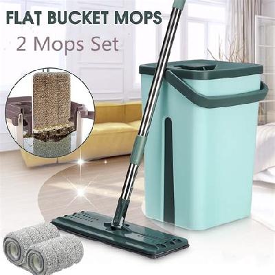 Mop Scratch Set Bucket With Microfiber Washable Pad