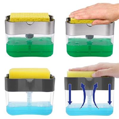 Soap pump dispenser and sponge holder