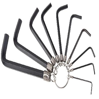 GRZ Hex Keys 9 Piece Set Extra Long Ball End, Metric 1.5mm 10mm, S2 Steel