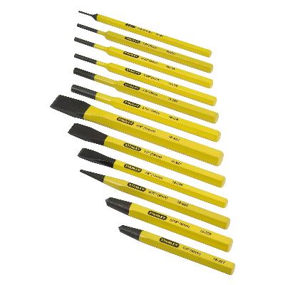 Stanley 16-299 12 Piece Pin Punches And Cold Chisel Set (Yellow And Black)