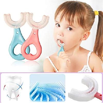 Kids Toothbrushes Soft Silicone Children U Shape Toothbrush