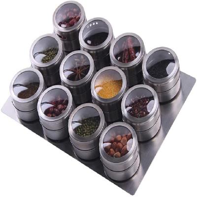 9 Jars Magnetic Spice Rack