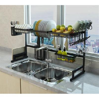 Black SS Kitchen Shelf Rack