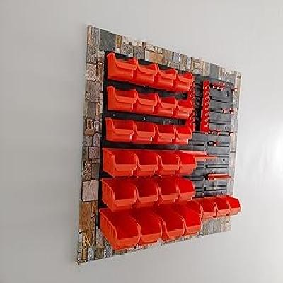 Wall Panel Set with Bins Racks and Holders- (Black, 43-Pieces) BDST73832-8  BLACK DECKER
