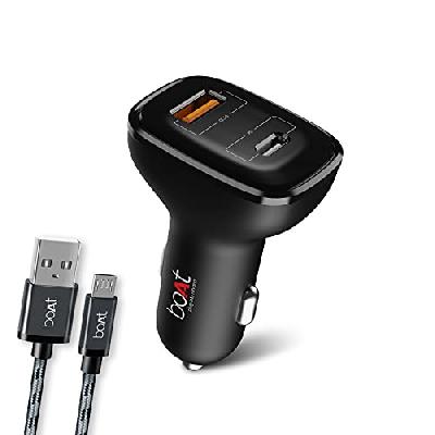 boAt QC3.0 Dual Port Rapid Car Charger (Qualcomm Certified)