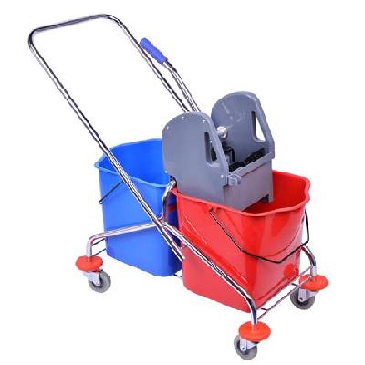 Double Bucket Wringer Trolley With S S Frame