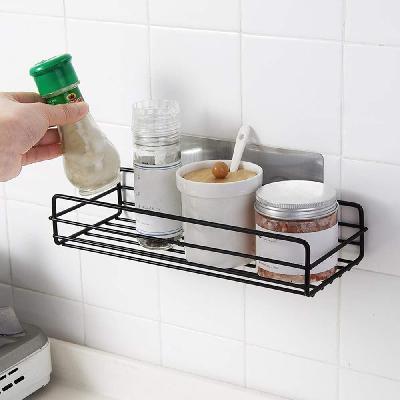 Kitchen Bathroom Shelf Wall Holder Storage Rack Bathroom Rack Storage Box Strong Magic Sticker