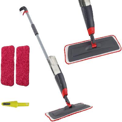 Aluminium Spray Mop with Microfiber Washable Pad 360 Degree Easy Floor Cleaning for Home 