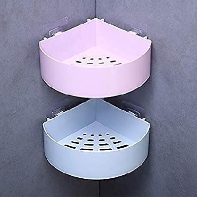 Corner Shelf Bathroom Kitchen Rack Self Adhesive Shower Caddy Plastic Wall Triangle