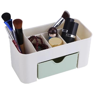 Desktop Storage Organizer Stationary Shaving Kit Cosmetic With 2 Drawer Sundries Cosmetics Box