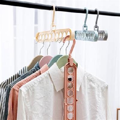 Magic Clothes 9-holes Design Space Saver Folding Hangers For Clothes