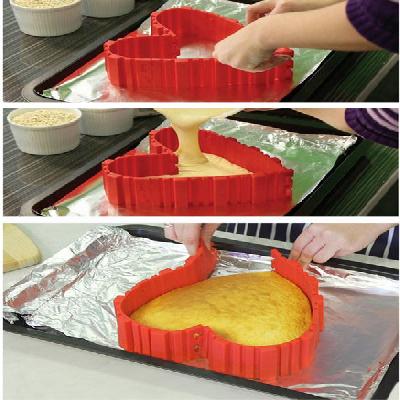 Multi Shape Made Adjustable Silicon Cake Mould Magic Bake Snake 4 Pieces Cake Mold