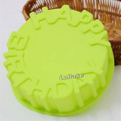 Silicone Round Shape Cake Mould Happy Birthday Letter Cake Mold
