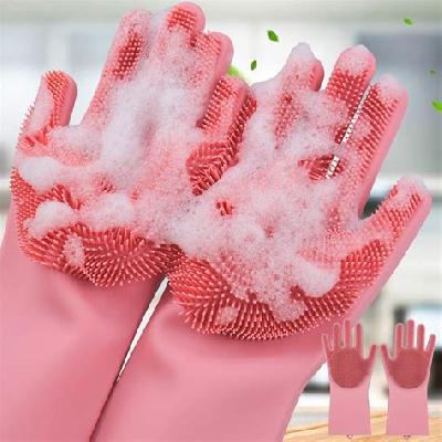Silicone Scrubbing Gloves For Dish Washing And Pet Grooming