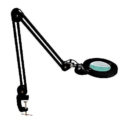 LED Magnifying Lamp with  Bifocals 1200 Lumens and White Clamp