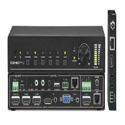 HDMI DP VGA to HDMI HDBaseT Scaler with Microphone Input