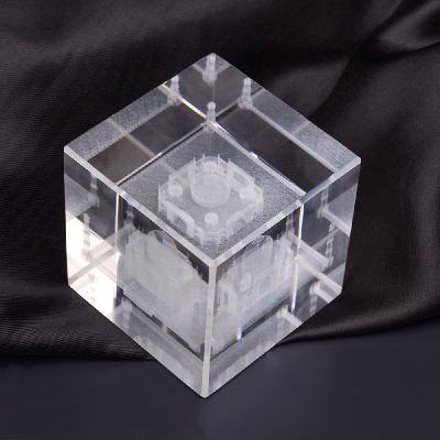 3d Engraved Crystal Cube