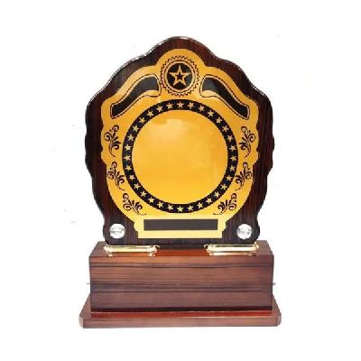 Air Force Premium Bravery Trophy Wooden Momento With Metal Charms Logo