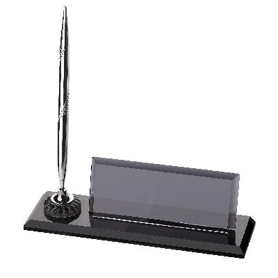 Crystal Desktop Pen 3D Engraved Momento Stand