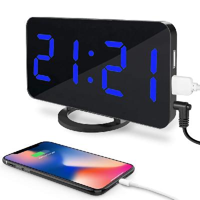 Minura Modern LED Table  Wall Hanging Usb Charge Digital Alarm Clock - Mgom883
