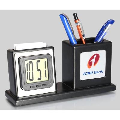 Table Clock (with Tumbler And Visiting Card Holder)