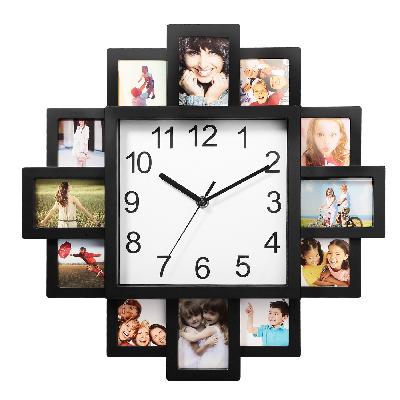 300x160x5 Glass Photo Frame With Clock