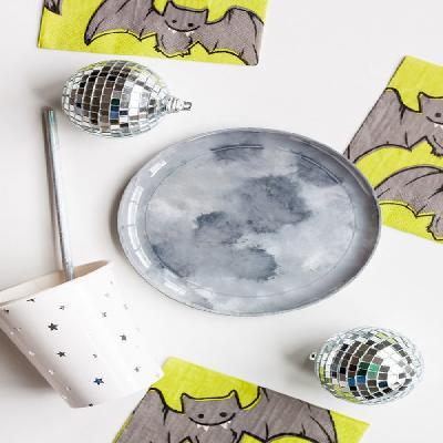 8 Ceramic Moon Plate With Hanger And Individual Box