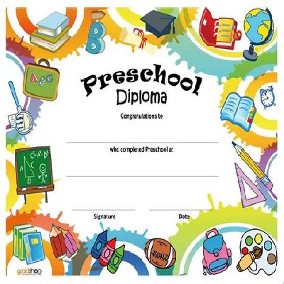 Certificates For Pre Schools