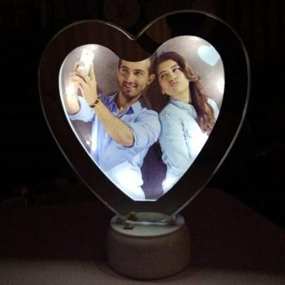 Heart LED Magic Mirror  Heart Photo Frame With Mirror  ,Valentine Gift , Couple Gifts