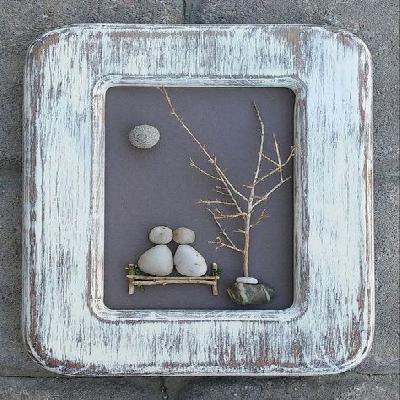 Rock Photo With Wood Frame 18x26