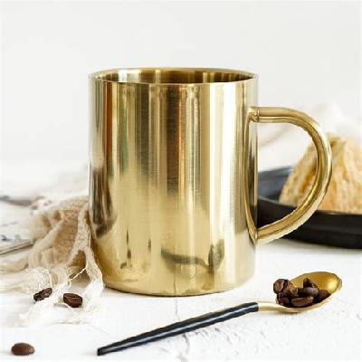 double wall gold mug