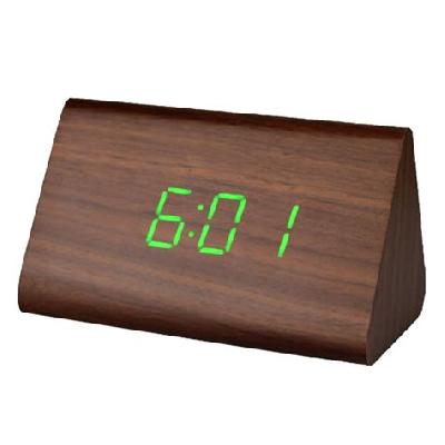 Triangle LED Wooden Clock