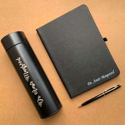 Black Corporate Diary Along Pen