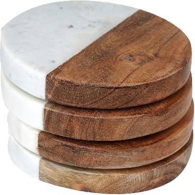 Wooden And Marble Coasters
