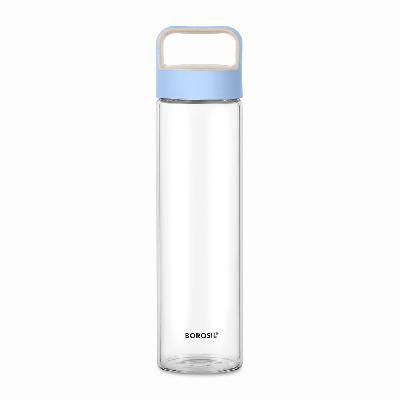 Borosil NEO Borosilicate Glass Water Bottle with Blue Handle 550 ml