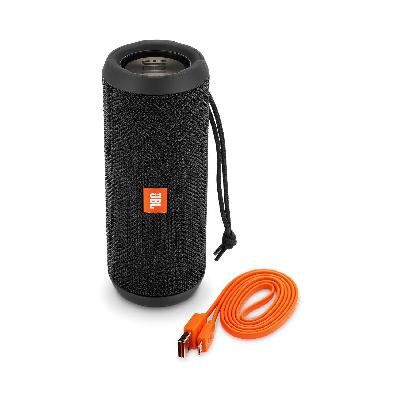 JBL Flip 3 Stealth Waterproof Portable Bluetooth Speaker with Rich Deep Bass (Black), Without Mic